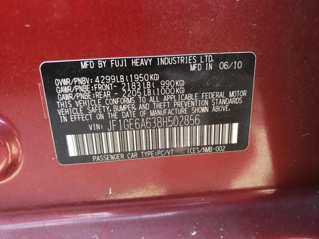 Photo 10 from auction – 2011 SUBARU IMPREZA 2. with VIN JF1GE6A63BH502856