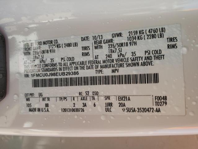 Photo 10 from auction – 2014 FORD ESCAPE TIT with VIN 1FMCU0J98EUB29386