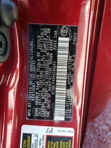 Photo 10 from auction – 2017 TOYOTA CAMRY LE with VIN 4T1BF1FK8HU765043