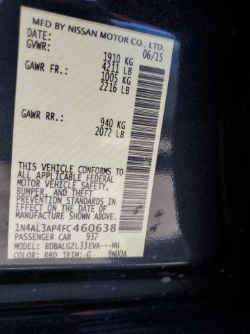 Photo 10 from auction – 2015 NISSAN ALTIMA 2.5 with VIN 1N4AL3AP4FC460638