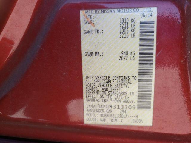 Photo 10 from auction – 2015 NISSAN ALTIMA 2.5 with VIN 1N4AL3AP1FN313309