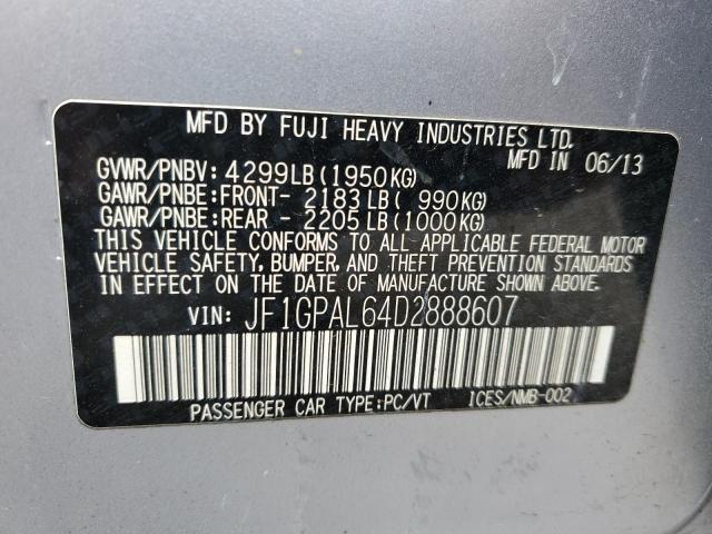 Photo 10 from auction – 2013 SUBARU IMPREZA SP with VIN JF1GPAL64D2888607