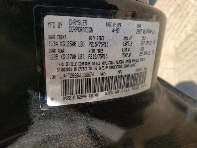 Photo 10 from auction – 1998 JEEP CHEROKEE S with VIN 1J4FT28S8WL236674