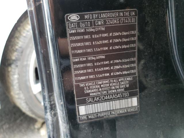Photo 10 from auction – 2010 LAND ROVER LR4 HSE LU with VIN SALAK2D44AA545193