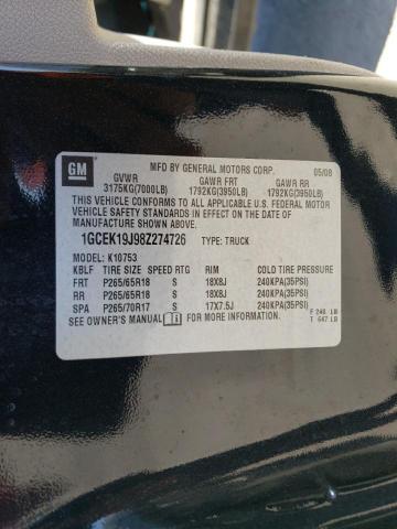 Photo 10 from auction – 2008 CHEVROLET SILVERADO with VIN 1GCEK19J98Z274726