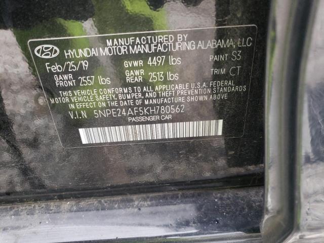 Photo 10 from auction – 2019 HYUNDAI SONATA SE with VIN 5NPE24AF5KH780562