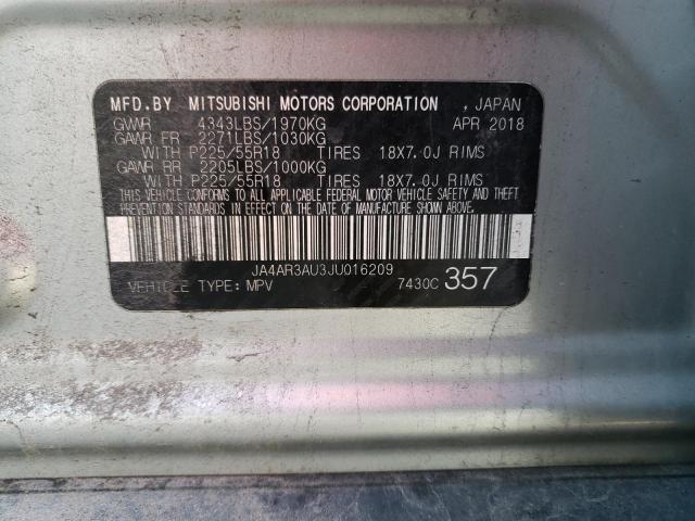 Photo 10 from auction – 2018 MITSUBISHI OUTLANDER with VIN JA4AR3AU3JU016209