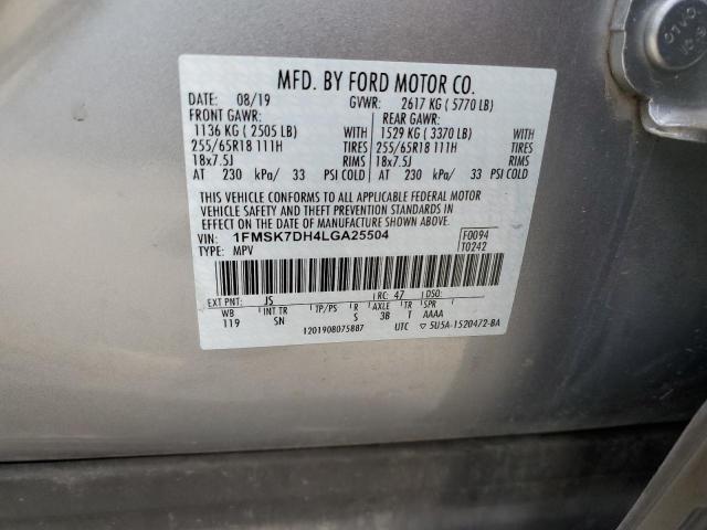 Foto 10 de la subasta – 2020 FORD EXPLORER X con VIN 1FMSK7DH4LGA25504