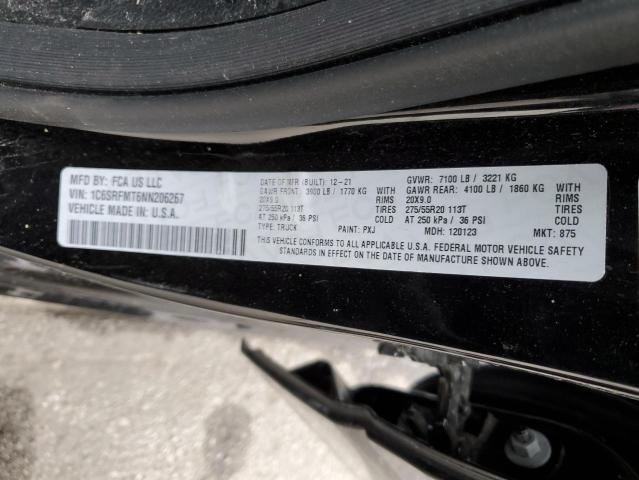 Photo 10 from auction – 2022 RAM 1500 BIG H with VIN 1C6SRFMT6NN206267