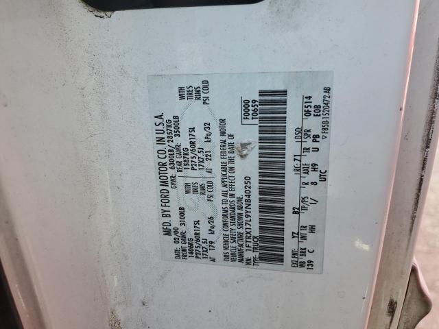 Photo 10 from auction – 2000 FORD F150 with VIN 1FTRX17L9YNB40250