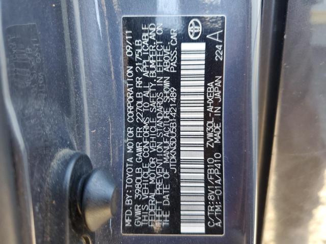 Photo 10 from auction – 2011 TOYOTA PRIUS with VIN JTDKN3DU5B1421489