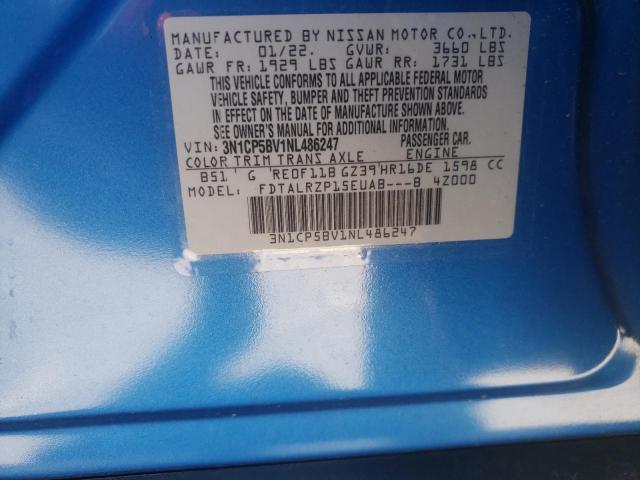 Photo 10 from auction – 2022 NISSAN KICKS S with VIN 3N1CP5BV1NL486247