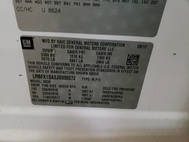 Photo 10 from auction – 2018 BUICK ENVISION E with VIN LRBFX1SA2JD008272