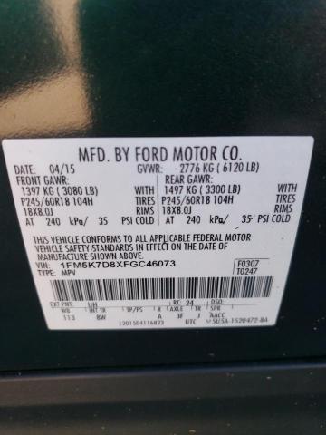 Photo 10 from auction – 2015 FORD EXPLORER X with VIN 1FM5K7D8XFGC46073