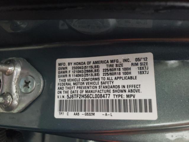 Photo 10 from auction – 2012 HONDA CROSSTOUR with VIN 5J6TF2H56CL008477