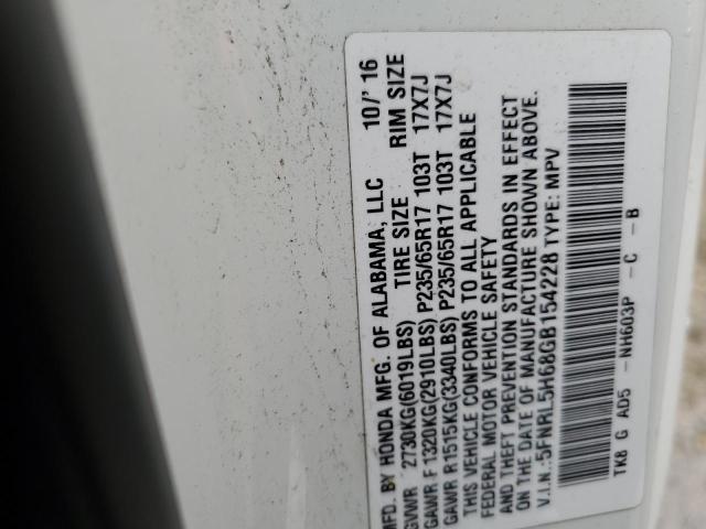 Photo 10 from auction – 2016 HONDA ODYSSEY EX with VIN 5FNRL5H68GB154228