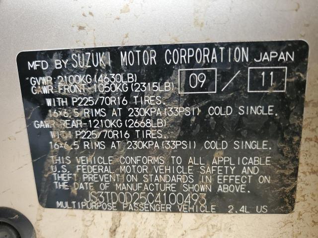 Photo 10 from auction – 2012 SUZUKI GRAND VITA with VIN JS3TD0D25C4100493