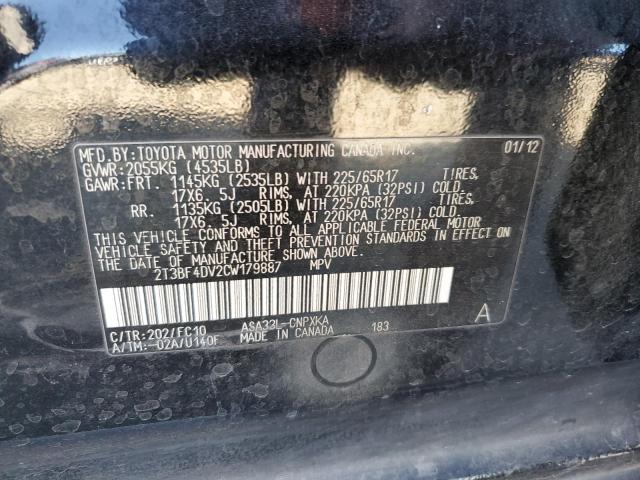 Photo 10 from auction – 2012 TOYOTA RAV4 with VIN 2T3BF4DV2CW179887