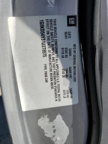 Photo 10 from auction – 2001 CADILLAC DEVILLE with VIN 1G6KD54Y31U278575
