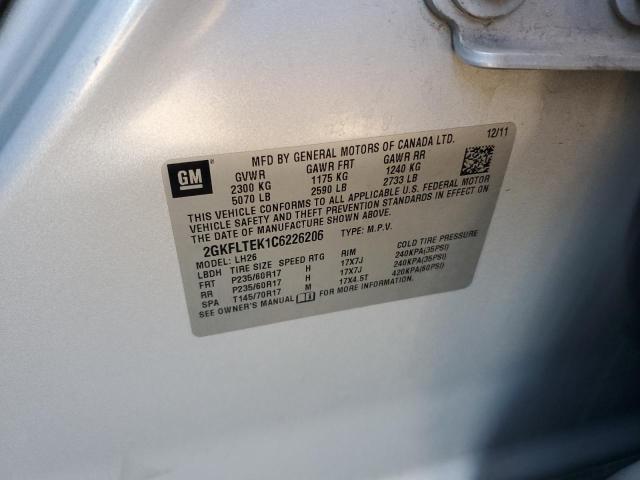 Photo 10 from auction – 2012 GMC TERRAIN SL with VIN 2GKFLTEK1C6226206