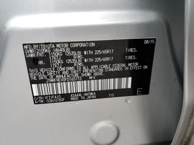 Photo 10 from auction – 2015 TOYOTA RAV4 XLE with VIN JTMRFREV0FD165773