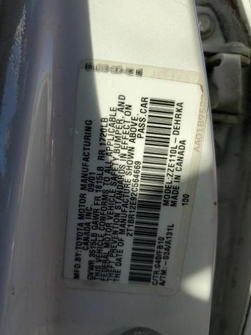 Photo 10 from auction – 2002 TOYOTA COROLLA CE with VIN 2T1BR12E92C564669