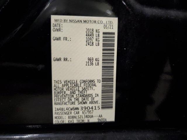 Photo 10 from auction – 2021 NISSAN ALTIMA SR with VIN 1N4BL4CW6MN390415