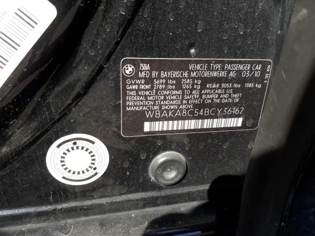 Photo 10 from auction – 2011 BMW 750I with VIN WBAKA8C54BCY36162