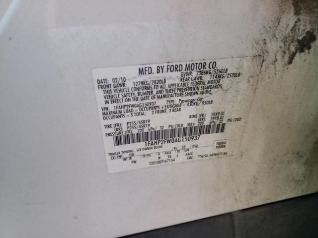 Zdjęcie 10 z aukcji – 2010 FORD TAURUS LIM z VIN 1FAHP2FW0AG150937