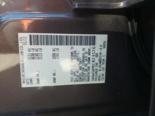 Photo 10 from auction – 2012 NISSAN MAXIMA S with VIN 1N4AA5AP9CC823576
