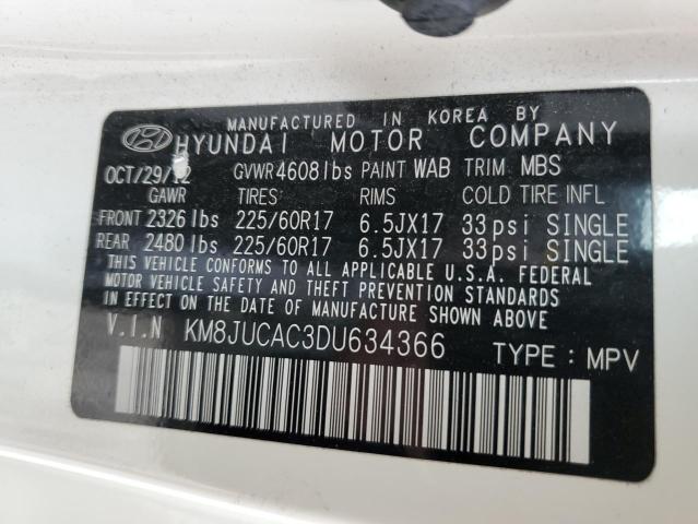 Photo 10 from auction – 2013 HYUNDAI TUCSON GLS with VIN KM8JUCAC3DU634366