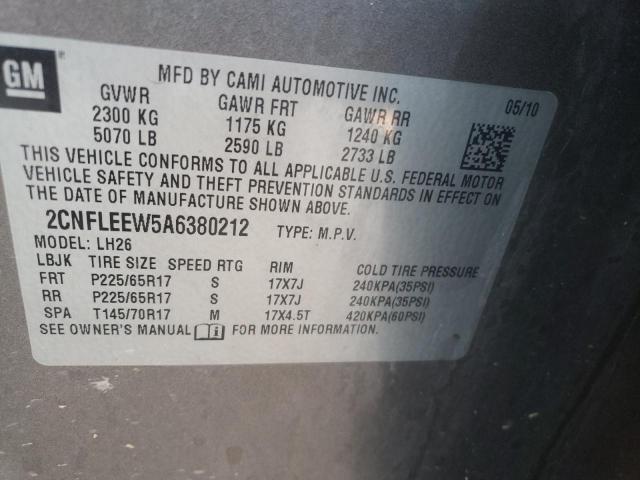 Photo 10 from auction – 2010 CHEVROLET EQUINOX LT with VIN 2CNFLEEW5A6380212