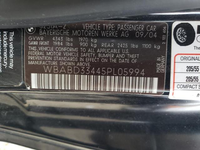 Foto 10 de la subasta – 2005 BMW 325 CI con VIN WBABD33445PL05994