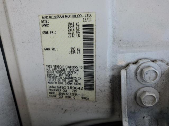 Photo 10 from auction – 2012 NISSAN ALTIMA BAS with VIN 1N4AL2AP1CC189642