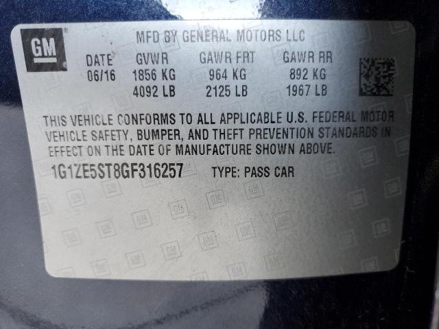 Photo 10 from auction – 2016 CHEVROLET MALIBU LT with VIN 1G1ZE5ST8GF316257
