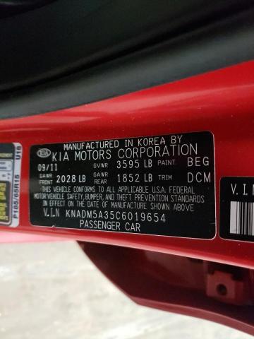 Photo 10 from auction – 2012 KIA RIO LX with VIN KNADM5A35C6019654
