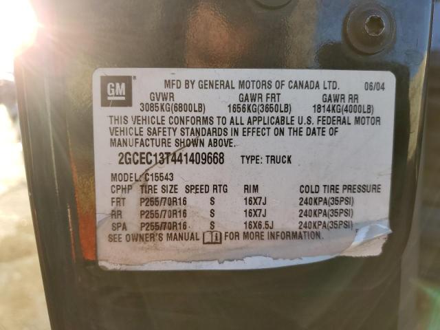 Photo 10 from auction – 2004 CHEVROLET SILVERADO with VIN 2GCEC13T441409668