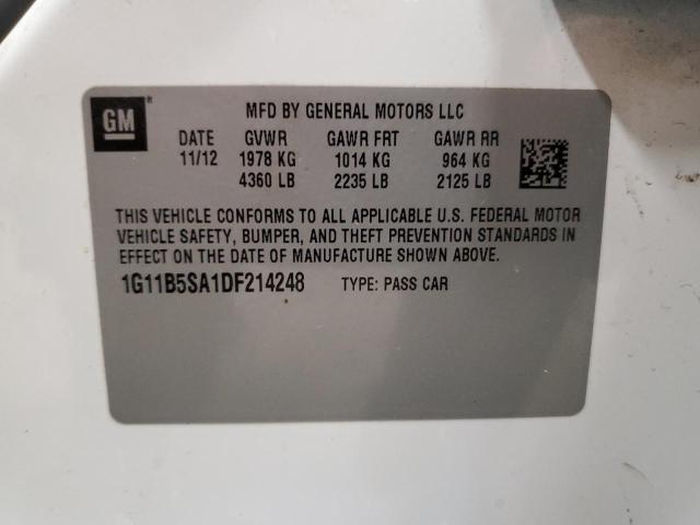 Zdjęcie 10 z aukcji – 2013 CHEVROLET MALIBU LS z VIN 1G11B5SA1DF214248