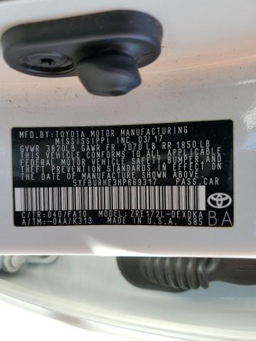 Photo 10 from auction – 2017 TOYOTA COROLLA L with VIN 5YFBURHE3HP669317