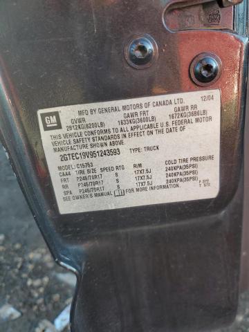 Photo 10 from auction – 2005 GMC NEW SIERRA with VIN 2GTEC19V951243593