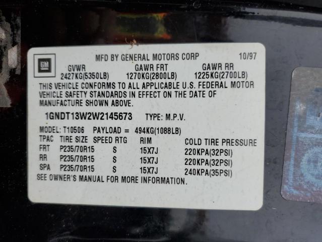 Photo 10 from auction – 1998 CHEVROLET BLAZER with VIN 1GNDT13W2W2145673