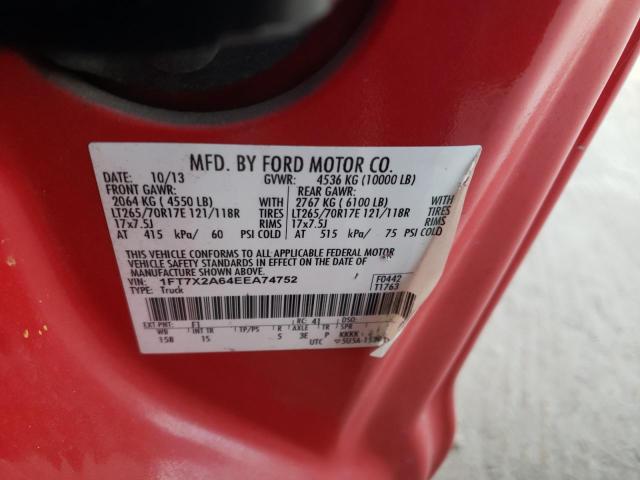 Photo 10 from auction – 2014 FORD F250 SUPER with VIN 1FT7X2A64EEA74752