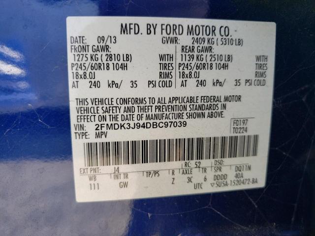 Photo 10 from auction – 2013 FORD EDGE SEL with VIN 2FMDK3J94DBC97039