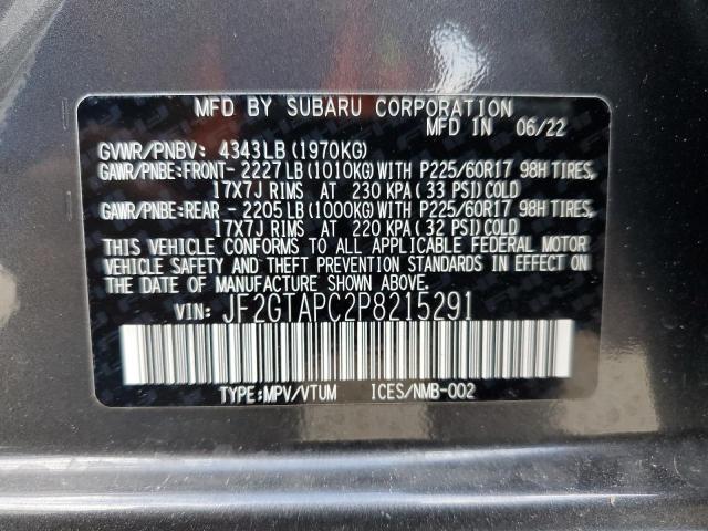 Photo 10 from auction – 2023 SUBARU CROSSTREK with VIN JF2GTAPC2P8215291