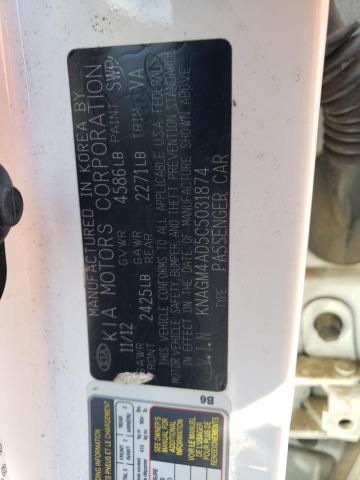 Photo 10 from auction – 2012 KIA OPTIMA HYB with VIN KNAGM4AD5C5031874