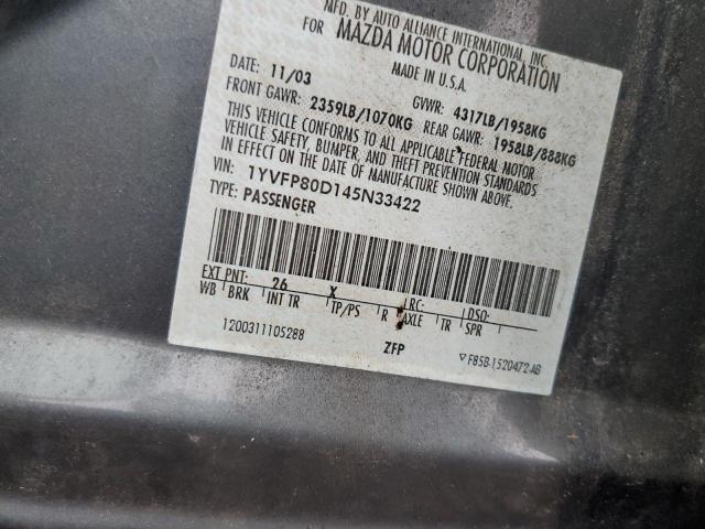 Photo 10 from auction – 2004 MAZDA 6 S with VIN 1YVFP80D145N33422