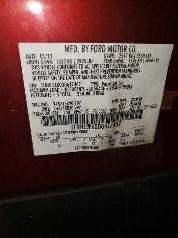 Photo 10 from auction – 2013 LINCOLN MKS with VIN 1LNHL9EK0DG617402