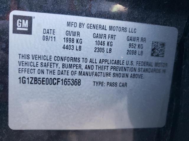 Photo 10 from auction – 2012 CHEVROLET MALIBU LS with VIN 1G1ZB5E00CF165368
