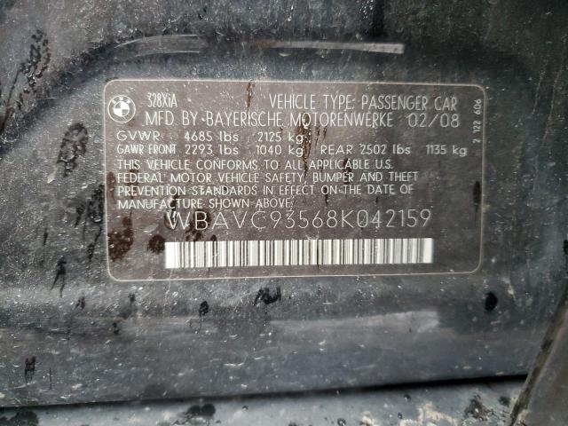 Photo 10 from auction – 2008 BMW 328 XI with VIN WBAVC93568K042159