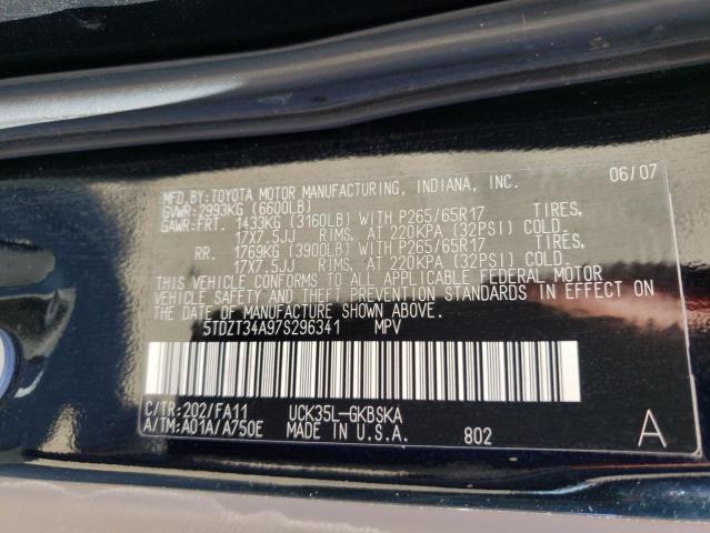 Photo 10 from auction – 2007 TOYOTA SEQUOIA SR with VIN 5TDZT34A97S296341